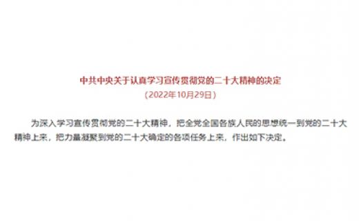 【学习贯彻二十大 踔厉奋发新时代】中共中央关于认真学习宣传贯彻党的二十大精神的决定